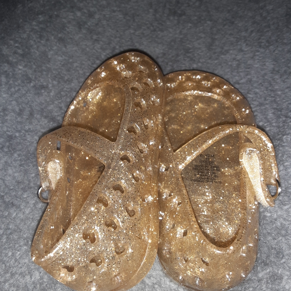 Gold glitter gel shoes 6 - 12 months